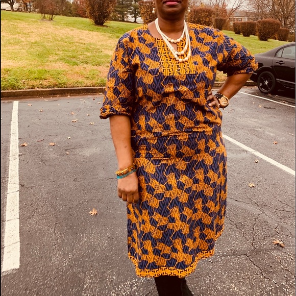 Authentic African Ankara Shirt Dress - Picture 3 of 6